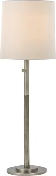 Contemporary Buffet Table Lamp with Round Linen Shade