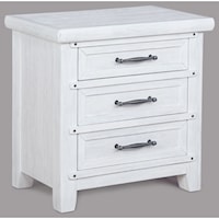 Relaxed Vintage Nightstand with Metal Drawer Pulls