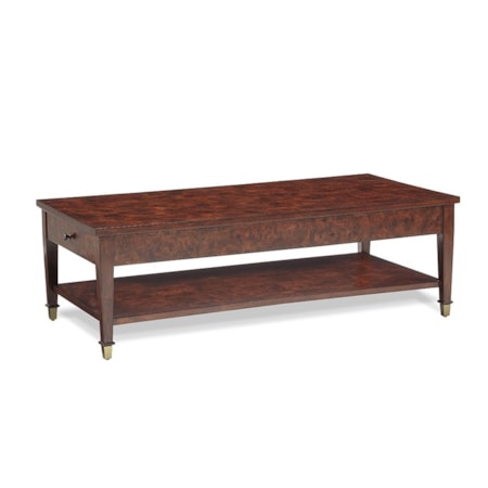 Rect. Wood Cocktail Table w/Side Drawers