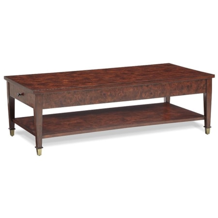 Rect. Wood Cocktail Table w/Side Drawers