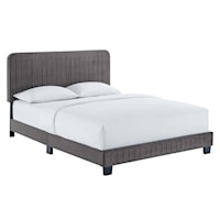 Channel Tufted Performance Velvet Full Platform Bed