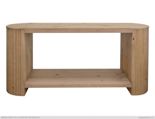 Coastal 1-Shelf Cocktail Table with Casters