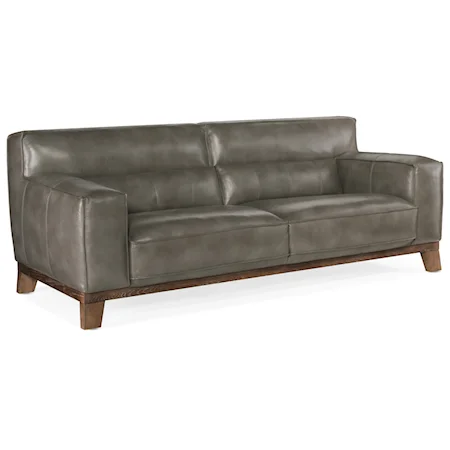 Contemporary Grand Leather Stationary Loveseat