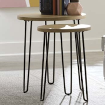 Mid Century Modern Round Nesting End Tables