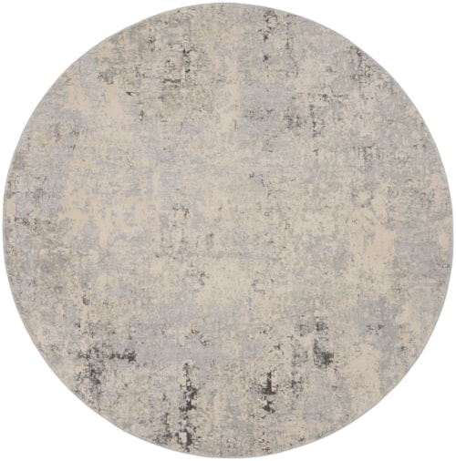 7'10"  Grey/Beige Round Rug