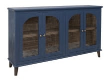 Modern Farmhouse 4-Door Console with Metal Handles