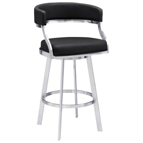 Contemporary 26" Counter Height Swivel Barstool with Open Back