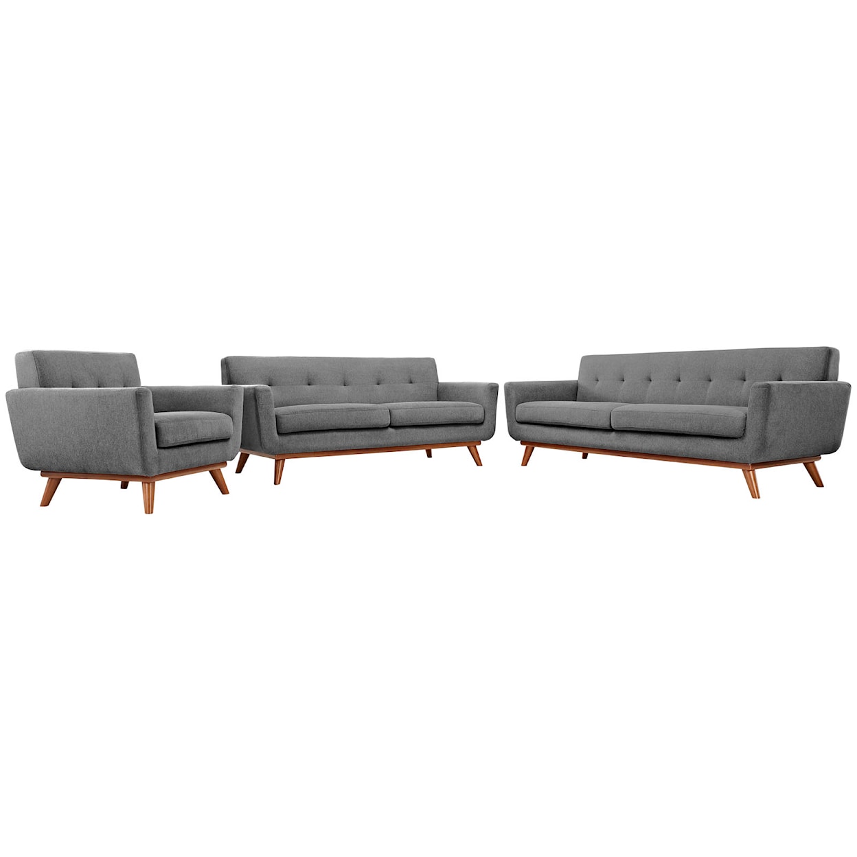 Modway Engage Sofa Loveseat and Armchair Set