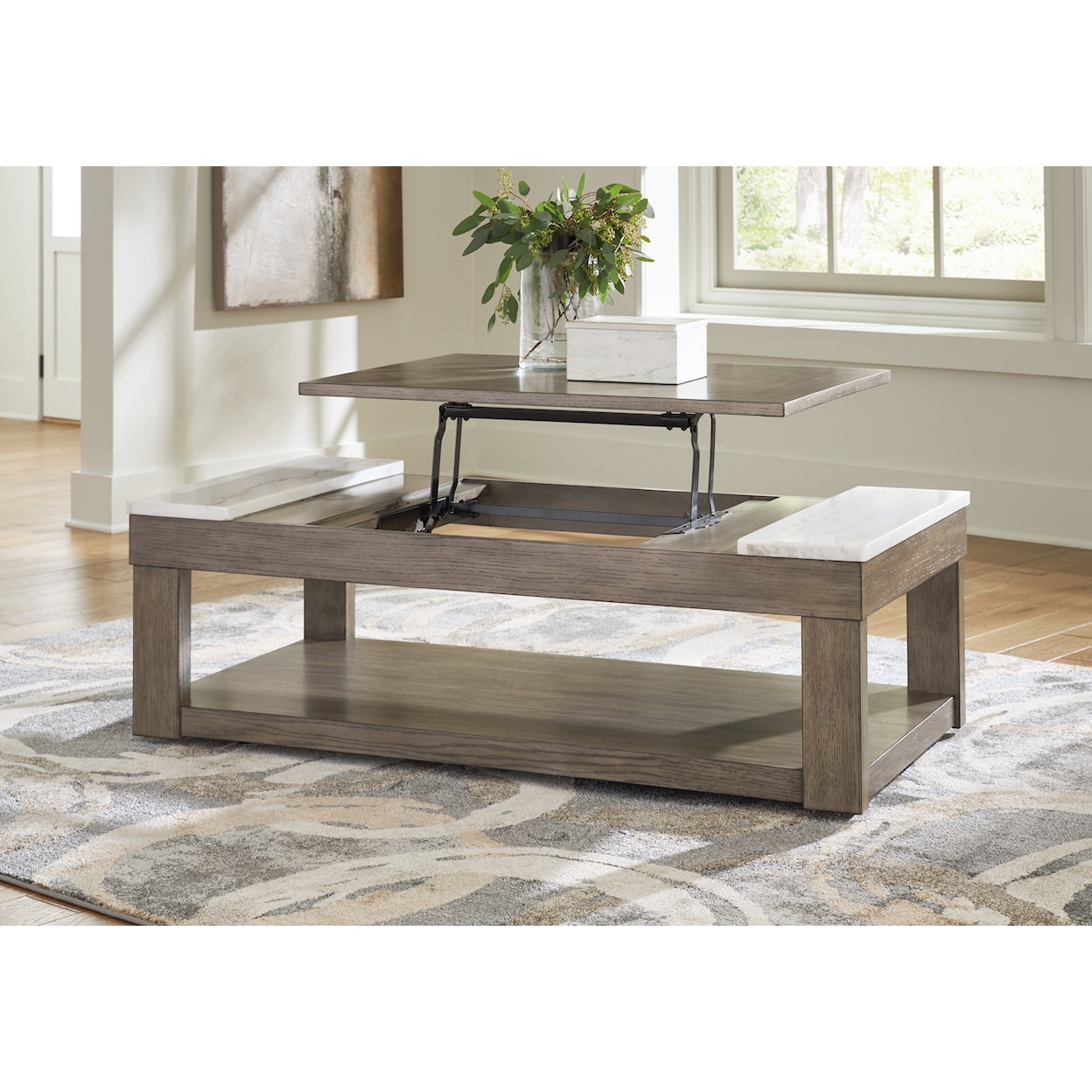 Ashley Furniture Signature Design Loyaska Lift-Top Coffee Table