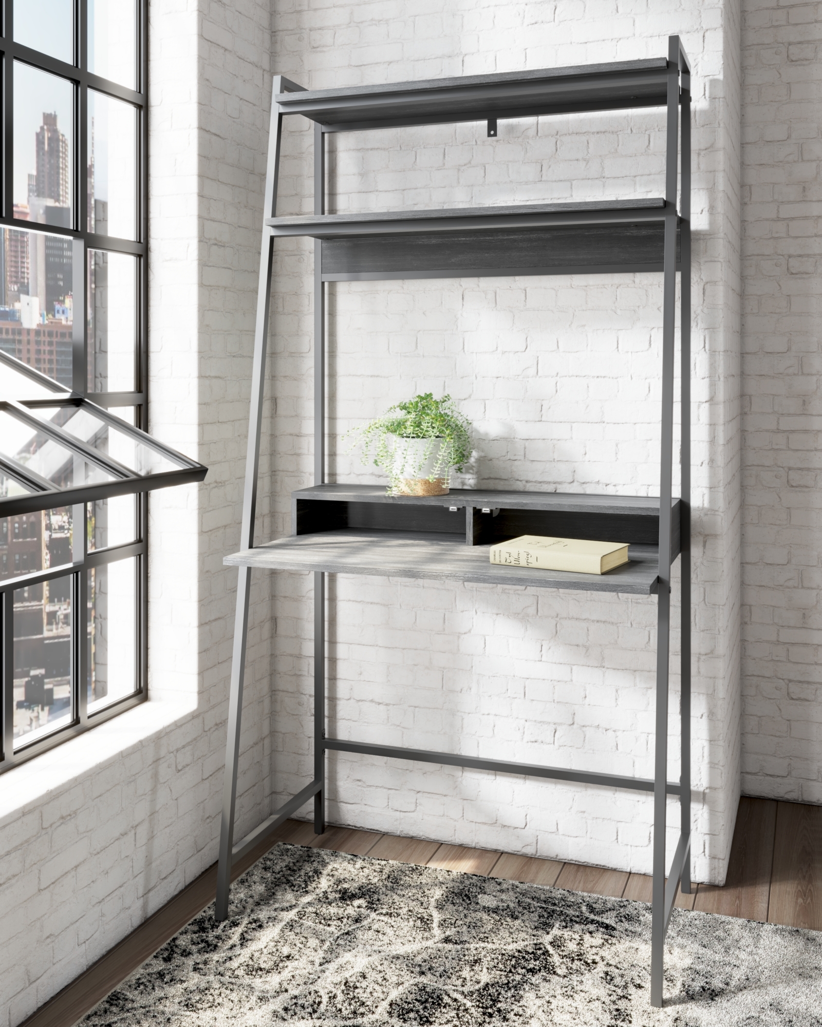 Signature Design by Ashley Yarlow Home Office Desk And Shelf