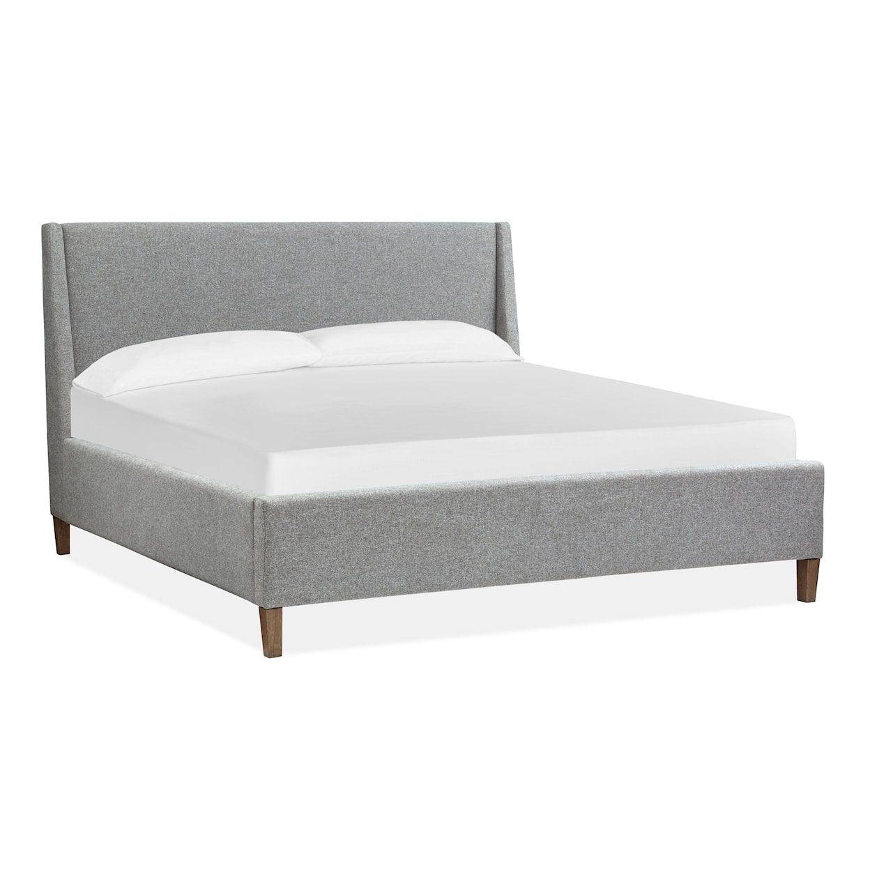 Magnussen Home Lindon Bedroom King Grey Upholstered Island Bed