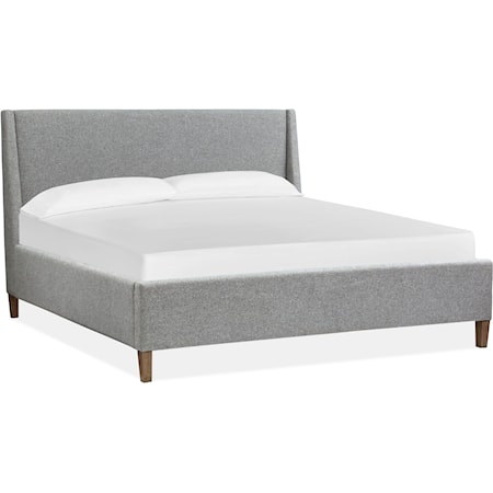 Queen Grey Upholstered Island Bed