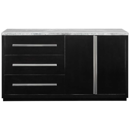 Gray Marble Credenza