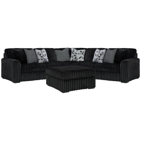 Sectional And Oversized Ottoman