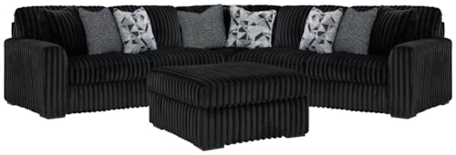 3-Piece Sectional And Oversized Ottoman