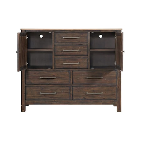 7-Drawer Bedroom Chest with Doors