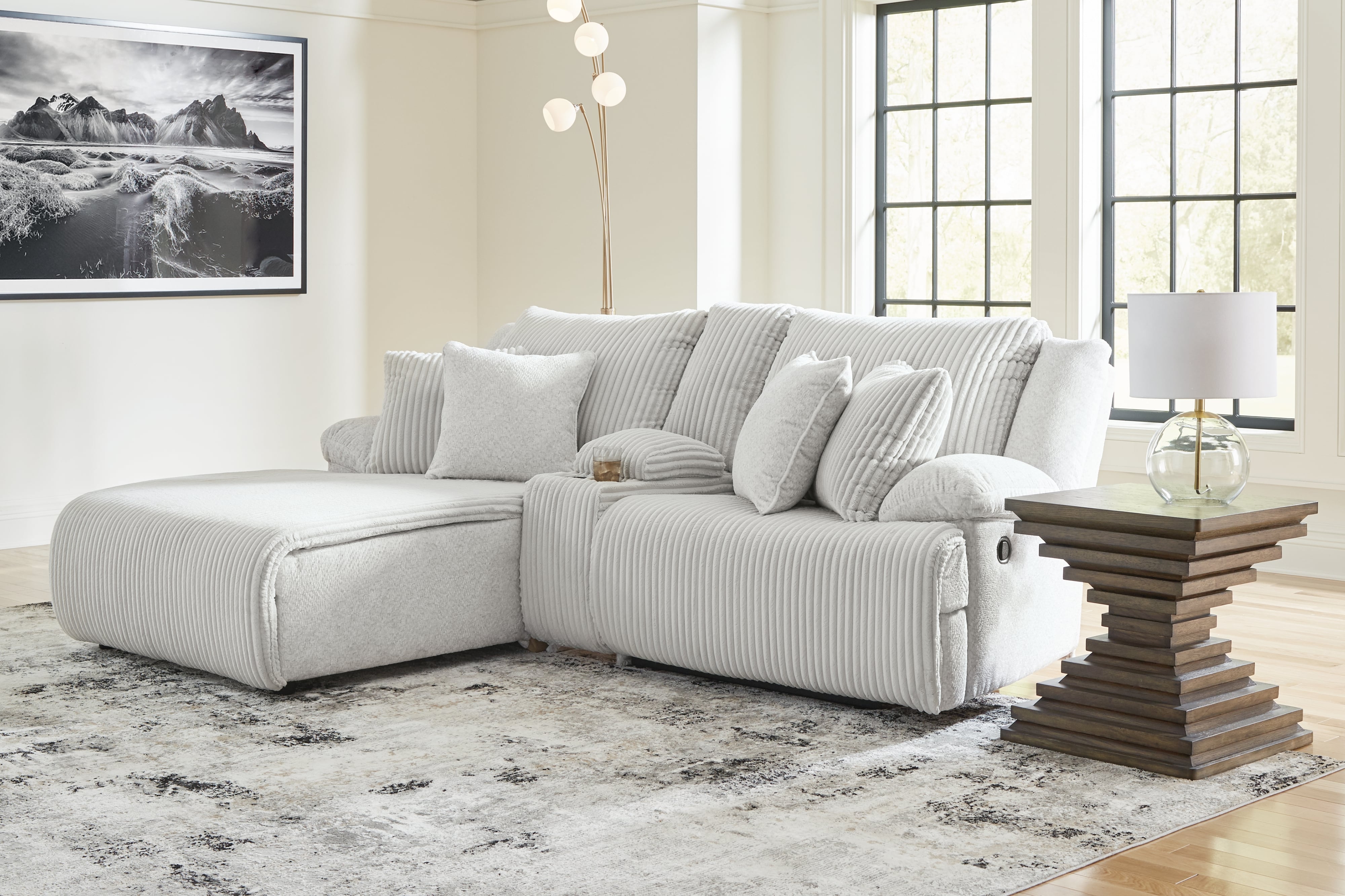 3-Piece Reclining Sectional Sofa With Chaise