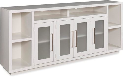Contemporary 84" Console with 4 Doors and Wire Management
