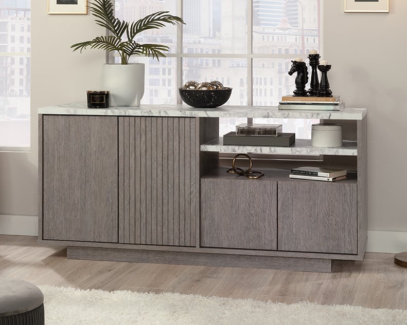 Sauder East Rock Four-Door TV Credenza