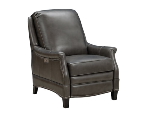 Transitional Power Recliner with Nail Head Trim