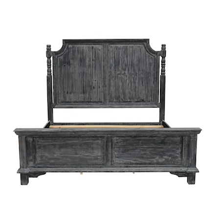 Distressed King Panel Bed