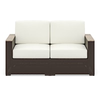 Contemporary Outdoor Loveseat with Stain and Fade Resistant Cushions