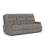 Transitional Button Tufted Power Reclining Sofa with USB Port