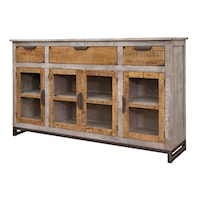 Rustic Two-Tone Console/Accent Cabinet