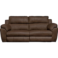 Casual Leather Match Power Lay Flat Reclining Sofa