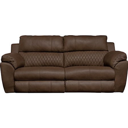 Casual Leather Match Power Lay Flat Reclining Sofa