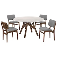 Casual 5-Piece Walnut Dining Set