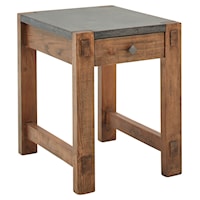 Rustic 1-Drawer Chairside Table