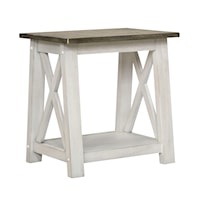 Cottage Style Trestle Base End Table