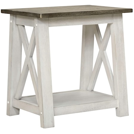 Cottage Style Trestle Base End Table