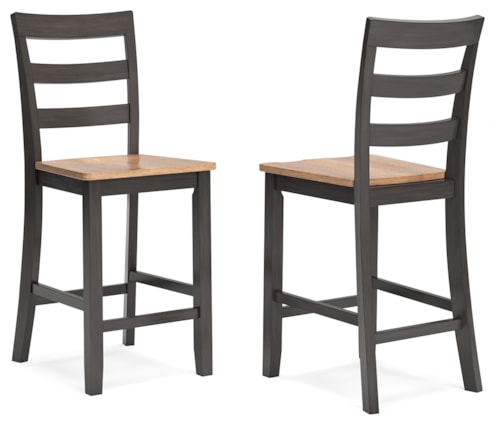 Casual Counter Height Barstool with Ladder Back