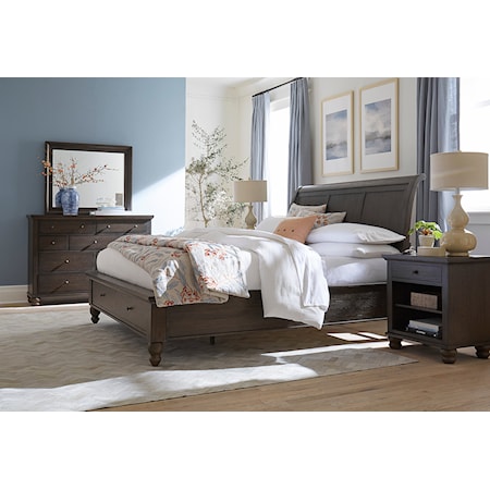 Queen Storage Sleigh Bed