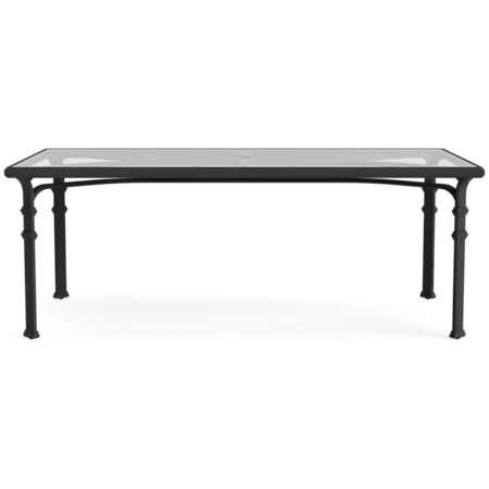 78" Glass-Top Dining Table w/Umbrella Hole