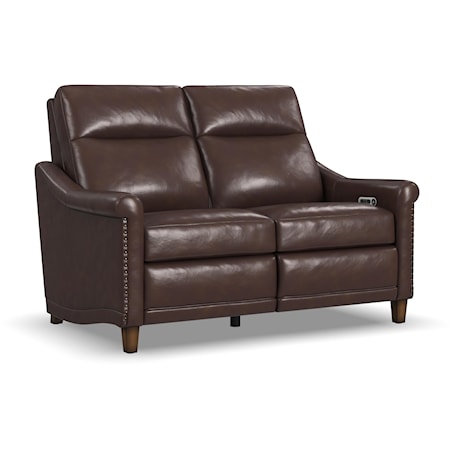 Transitional Reclining Loveseat with Power Headrest