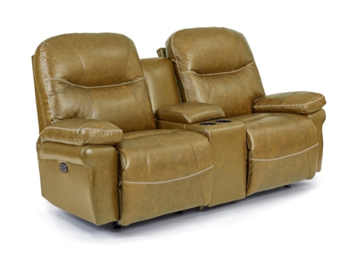 Casual Leather Reclining Loveseat