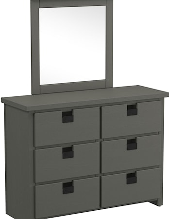 6-Drawer Kids Dresser with Mirror