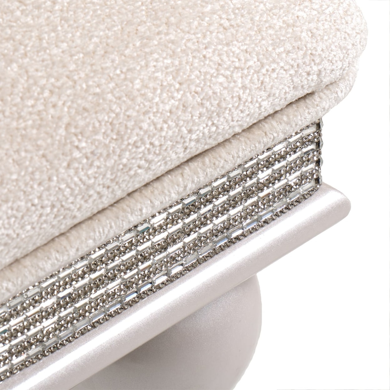 Michael Amini Glimmering Heights Upholstered Vanity Bench