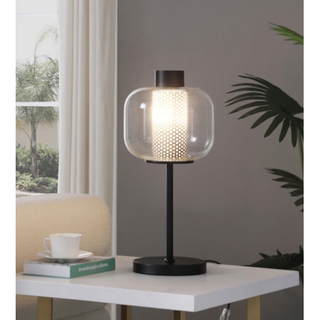 22-inch Glass Shade Bedside Table Lamp