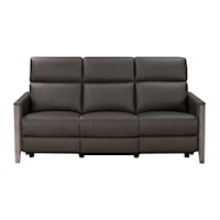 Hartman Power Reclining Sofa with Exposed Wood Trim