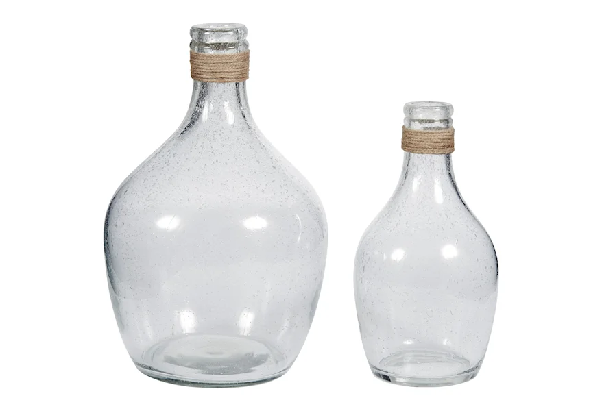 Accents Marcin Clear Glass Vase Set by Signature at Walker's Furniture