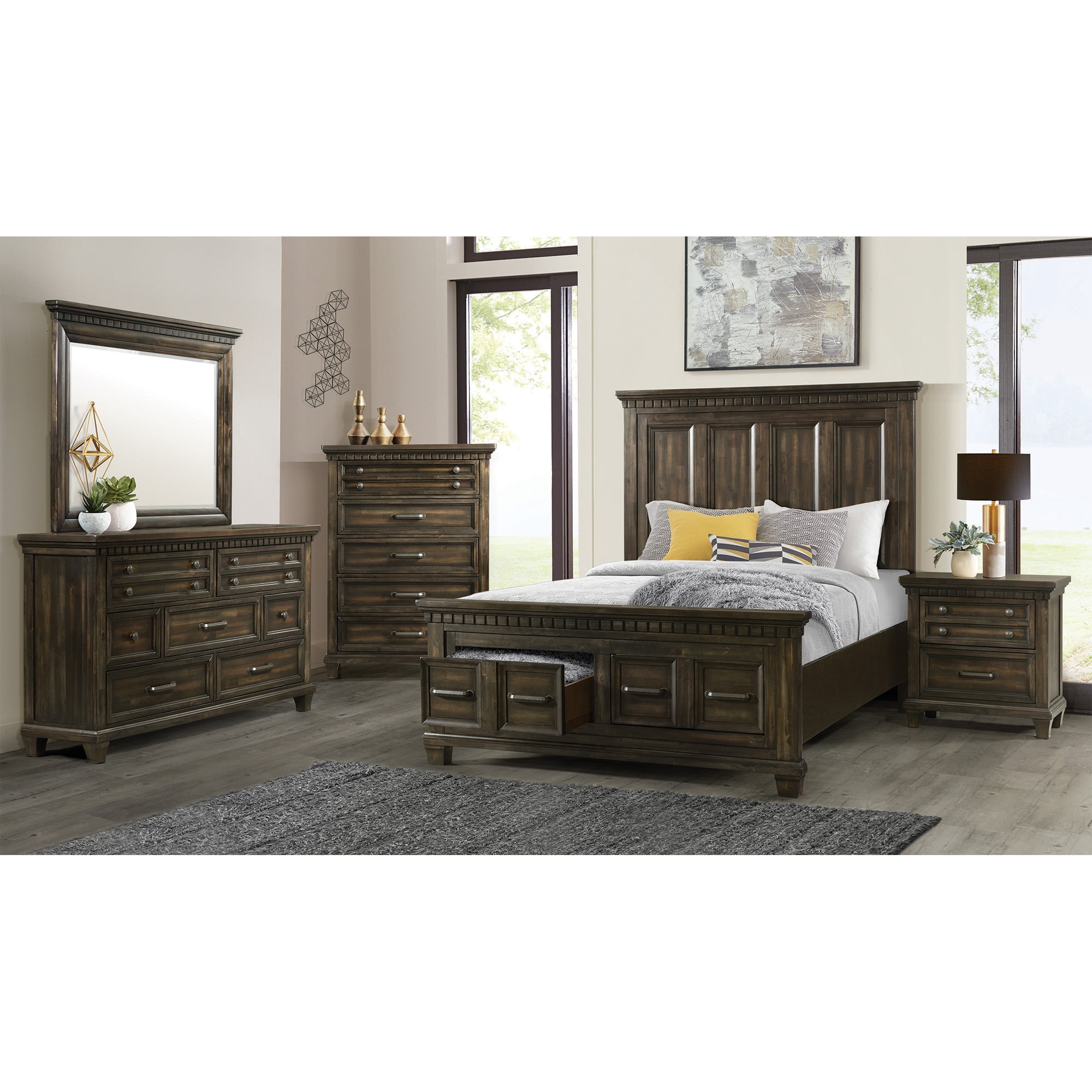 7-Drawer Dresser and Landscape Mirror Set