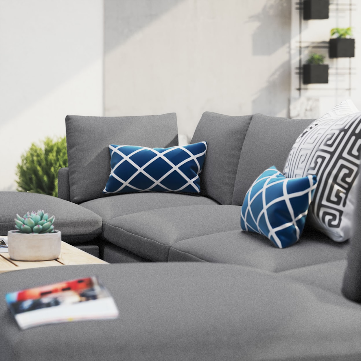 Modway Commix Outdoor 6-Piece Sectional Sofa