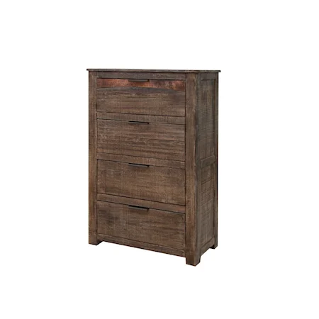 Rustic Bedroom Chest with Four Drawers