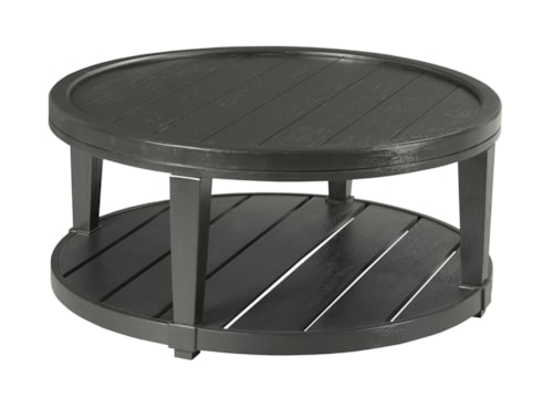 Transitional Round Coffee Table with Casters