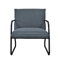 Transitional Metal Frame Flange Welt Chair - Gunmetal