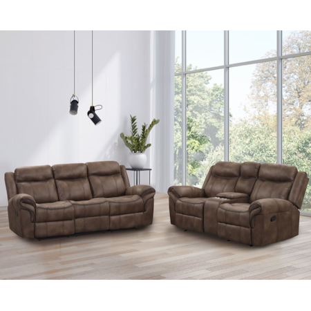 Manual Reclining Sofa and Loveseat Set